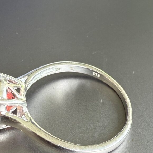 Orange Topaz Sterling Silver Ring 925 Oval Cut 10 - Picture 5 of 6